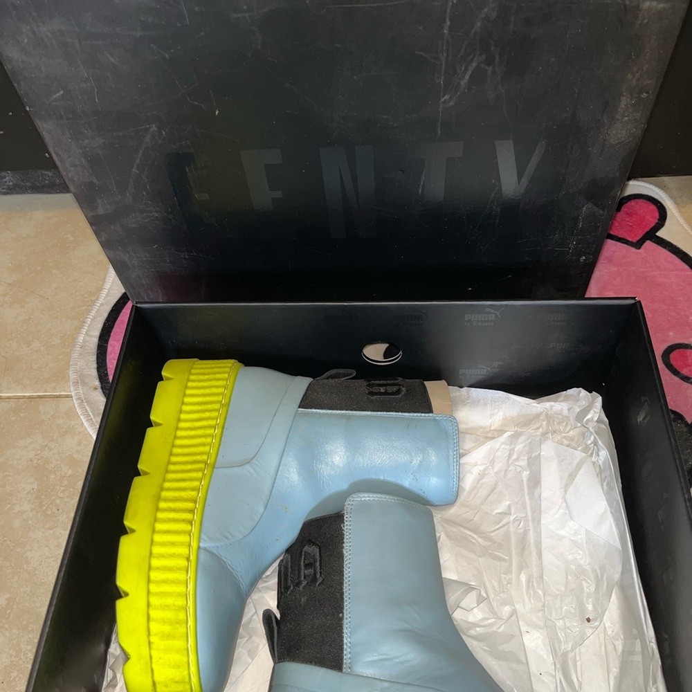 Puma Ankle Boots in Blue and Neon Yellow
